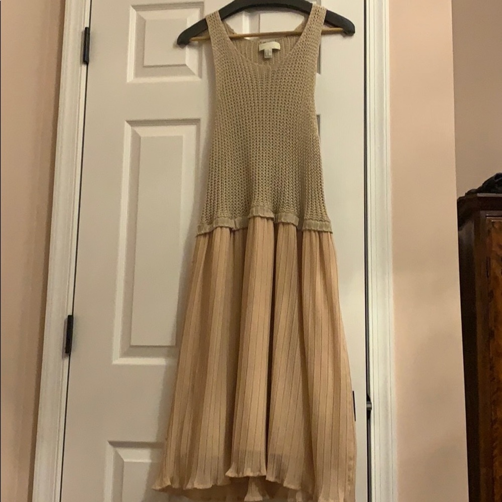 Knitted and silk dress